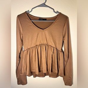 Super Soft Long Sleeve Peplum Top